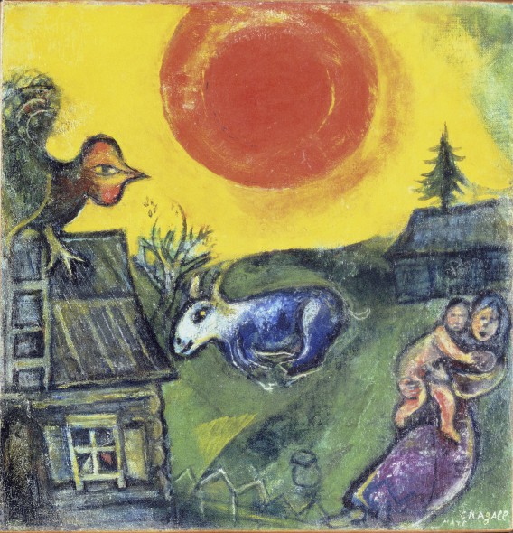 Farm and Red Sun Chagall